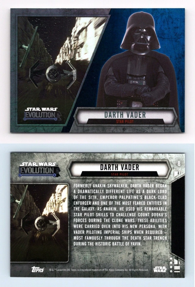 Darth Vader #8 Star Wars Evolution 2016 Topps Blue Parallel Card - Image 1 of 1
