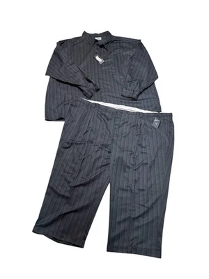 NUEVO CON ETIQUETAS Smokey Joes Big 8XL Vintage Hombres Ocio Caminar Pantalón Traje Conjunto Rayas Negras Foto 1 de 4