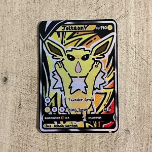 Jolteon V Sticker Selada Gambar Spektrum Evolusi Holo Fan Art Non TCG Mini - Picture 1 of 3