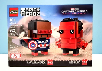 LEGO 40668 Brickheadz - Capitán América y Hulk Rojo - Película Marvel Hero Foto 1 de 4
