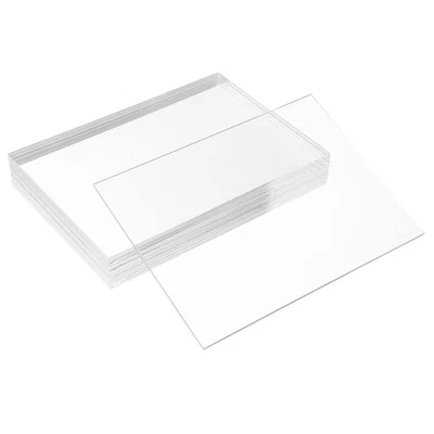 Pack of 10 Clear Acrylic Sheet 8" x 10" Cast Plexiglass Panel 1/8" Thick (3mm) - Image 1 of 4
