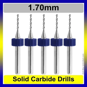 1.7mm .067" #51 Drill Bits Solid Carbide 1/8" Shank FIVE Pieces 1.70mm R/S - Picture 1 of 4