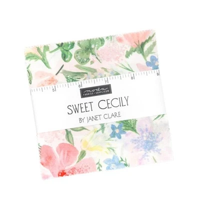 SWEET CECILY 5" Square Charm Pack Quilt Fabric by Moda (42 Pc) by Janet Clare - Image 1 of 2