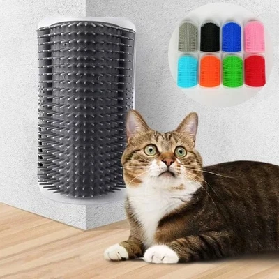 Peine de masaje para gatos esquina de pared cepillo de depilación herramienta de limpieza para mascotas Foto 1 de 4