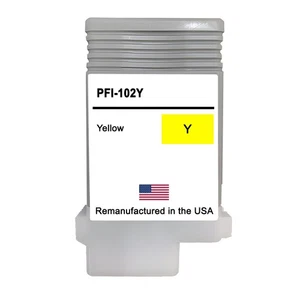 Compatible Ink Cartridge For Canon PFI-102 130ml Yellow-USA - Picture 1 of 2