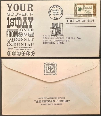 US #1140 FDC 1968 Grosset & Dunlap commercial cachet (unlisted in mellone cat *d - Image 1 of 3