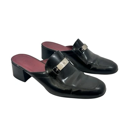 Mules Lauren Ralph Lauren Vintage Años 90 Cuero Negro Talla 8.5 Foto 1 de 4