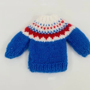 Sindy Barbie Fashion Doll Vestiti Fair Isle Maglione Maglione Invernale Blu - Foto 1 di 4