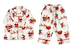 New Pottery Barn Kids Size 4 Heritage Santa Flannel Pajama Shirt and Pants - Picture 1 of 1
