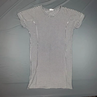 GAP Maternity Nursing Dress Womens S Black White Striped Shift Midi - Image 1 of 4