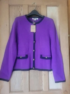 BNWT Boden Holly Knitted Jacket Sz UK 18 Amethyst Purple - Picture 1 of 8