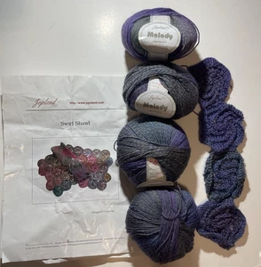 Jojoland Swirl Shawl Knitting Kit with Pattern and Yarn (Pattern Started) - Picture 1 of 4