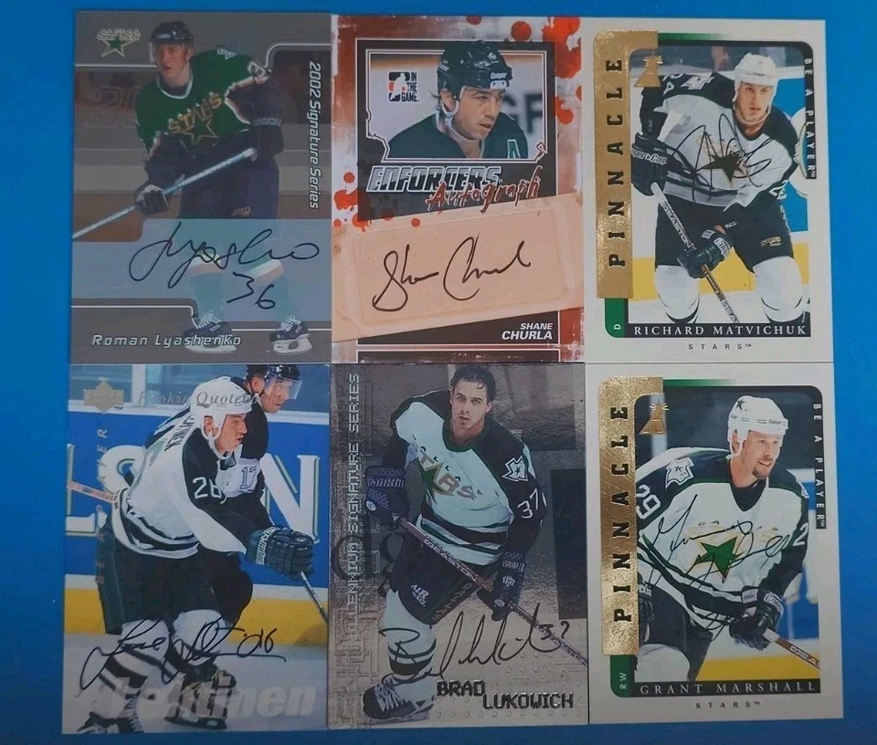 Dallas Stars Legends Autographed LOT Lehtinen, Matvichuk, Churla, Lyashenko + 2 - Image 1 of 4
