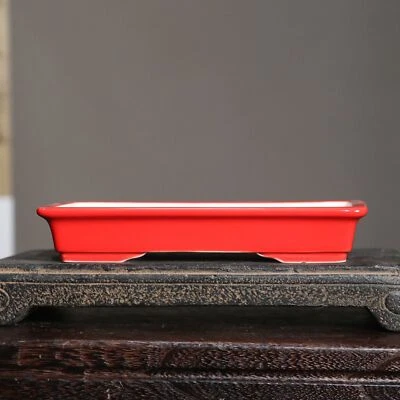 Maceta bonsai de cerámica de arena púrpura de color sólido maceta china de escritorio Foto 1 de 4