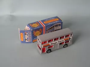 Matchbox Londoner Bus Silber Karosserie Berger Farben verpackt Lesney superschnell MB-17 - Bild 1 von 3