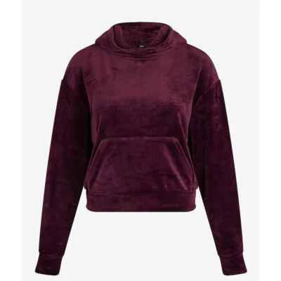 Sudadera corta de terciopelo desnatado Express para mujer nueva con etiquetas en vino talla pequeña Foto 1 de 4