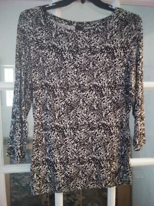 Covington Shirt Black & White Print Slender Top XL -Runs Smaller - Picture 1 of 1