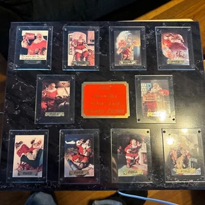 Juego de 10 cartas en placa Coca-Cola Santa Claus 1995 edición Premier - Imagen 1 de 14