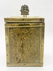 VINTAGE / ANTIQUE OLD BRASS HMS VICTORY METAL TEA CADDY / TOBACCO BOX JAR