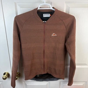 Women's Cafe Du Cycliste Corinne Full Zip Brown Jersey Long Sleeve XL - Picture 1 of 4