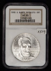 1998-S $1 Black Patriots Silver Commemorative Dollar - NGC MS 69 - SKU-X5119 - Picture 1 of 2