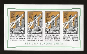 1961 Bellinzona SWITZERLAND rocket mail souvenir sheet - EZ 5A1 - Imagen 1 de 1