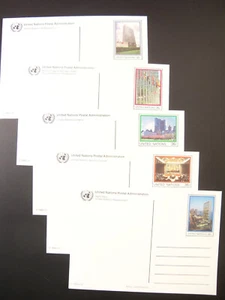 5 UN United Nations 1989 Scott NY #UX14-UX18 37 Cent Picture Post Cards - Picture 1 of 14