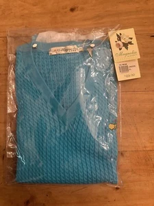 Vintage Masters Damen XL blau Magnolia Lane Marke Crew Weste neu mit Etikett - Bild 1 von 6