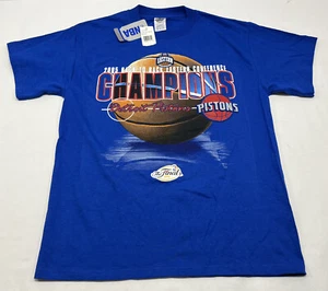 2005 DETROIT PISTONS BACK TO BACK EASTERN CONFERENCE CHAMPIONS T-SHIRT BLUE NWT - Picture 1 of 7