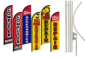 Electronics Full Curve Windless Swooper Flag Pole Kit Cell Phone Repair - Picture 1 of 15