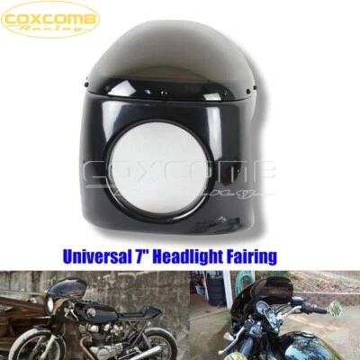 7" Universal Motorcycle Headlight Fairing Windshield Cover for Cafe Racer Style — 第 1/4 张图片