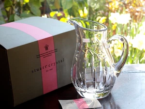 Stuart Crystal Summer Flower Large Jug New in Box, Retired - Picture 1 of 7