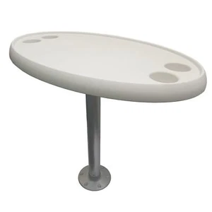 Galaxy Marine / Boat Oval Table with removable Pedestal / Leg and 4 Drink Holder - Picture 1 of 4