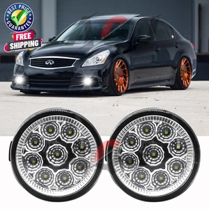 Front Bumper White LED Fog Light Lamp Pair For Infiniti M35h/M37/M56/QX56 11-13 - Picture 1 of 11