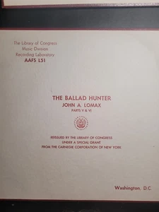 JOHN A LOMAX BALLAD HUNTER V & VI SUPER RARE OG 1ST PRESS LP W/INSERT - Picture 1 of 1