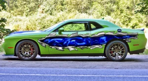 3D Dragons Ripped Metal Car Vinyl, Tribal Dragon car graphics, Tribal Car Vinyl - Picture 1 of 12