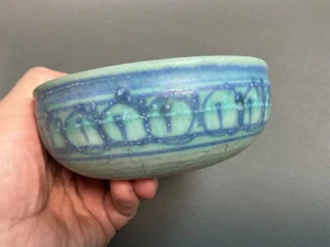 JT Abernathy Studio Pottery Ann Arbor 5,5" diámetro cuenco MCM azul mate - Imagen 1 de 14