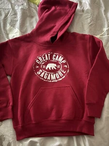 Youth Hoodie Small Great Camps Of The Adirondacks Sagamore Bear Red NWOT Unisex - Picture 1 of 7