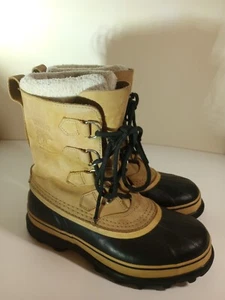 Sorel Mens Caribou Buff Waterproof Winter Boots Size 7 NM1000-281 Tan / Black - Picture 1 of 12