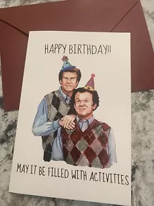 Tarjeta de felicitación interior en blanco de cumpleaños muy divertida Will Ferrell Step Brothers 5”x7” - Imagen 1 de 7