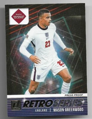 2021-22 Panini Donruss Retro Series Gold Press Proof Card : Mason Greenwood #17 - Image 1 of 2
