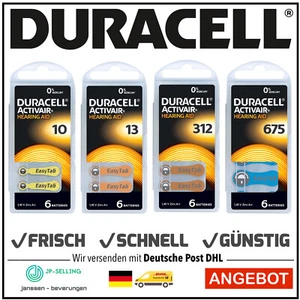 Duracell Batterien 312 13 10 675 Hörgerätbatterien  1,45V Activair Auswahl - Bild 1 von 5