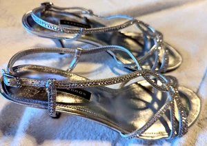 Women's Shoes, Glamour Silver Sparkles, Med Heel Worn One Time. Size 8M. - Picture 1 of 10