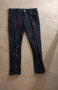 Men's Paint Splatter Jeans Size 40 Trestles Supply Co. Drip Skinny Jeans Pants - Picture 1 of 19