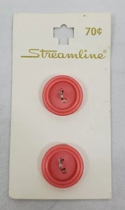 VINTAGE ~ Pink Round Buttons - 2 Ea. #C50704 20mm Sz. 32 - By Streamline - 06 - Picture 1 of 7