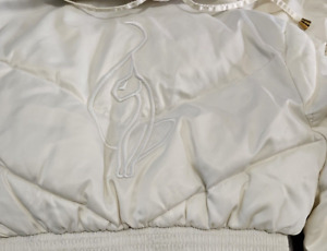 Vintage Baby Phat Puffer Jacket Womens Medium Pearl White Logo Full Zip Pockets