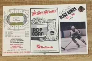 1985-86 Chicago Blackhawks Hockey Schedule Never Folded Sponsored by 7up - Picture 1 of 4