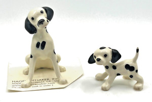 Hagen Renaker Dalmatian Sitting Figurine Vintage 1986 and Puppy