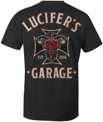 NUEVA Camiseta Lucifers Garage IRON CROSS NEGRA PEQUEÑA-6XLARGE EDICIÓN LIMITADA Foto 1 de 2