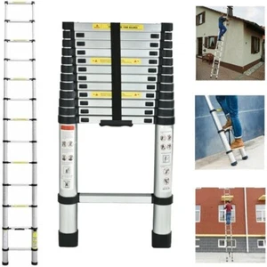 Telescoping Ladder 16 FT Aluminum Extension Ladder Step Ladders Collapsible Home - Picture 1 of 9